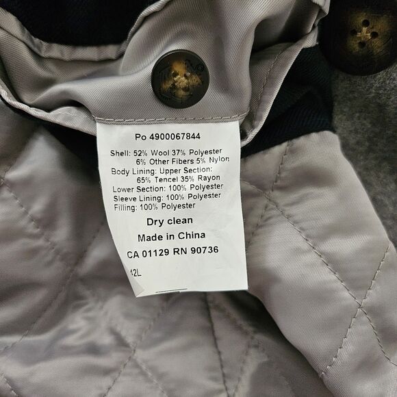 Lauren Ralph Lauren Peacoat Mens 42 Long Gray Double-Breasted Wool Jacket 42L - Picture 4 of 13